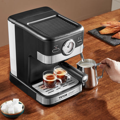 CM8501D-UL - 15 Bar VEVOR Espresso Maker with Adjustable Steam Wand