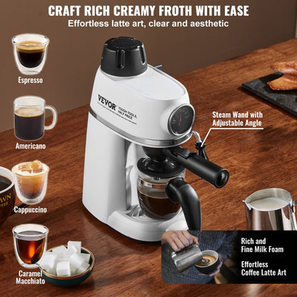 CM5409A-UL - VEVOR 3.5 Bar Espresso Machine with Milk Frother & Easy Controls