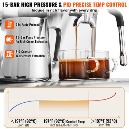 CM5020B-UL - 15 Bar Espresso Machine with Grinder & Milk Frother