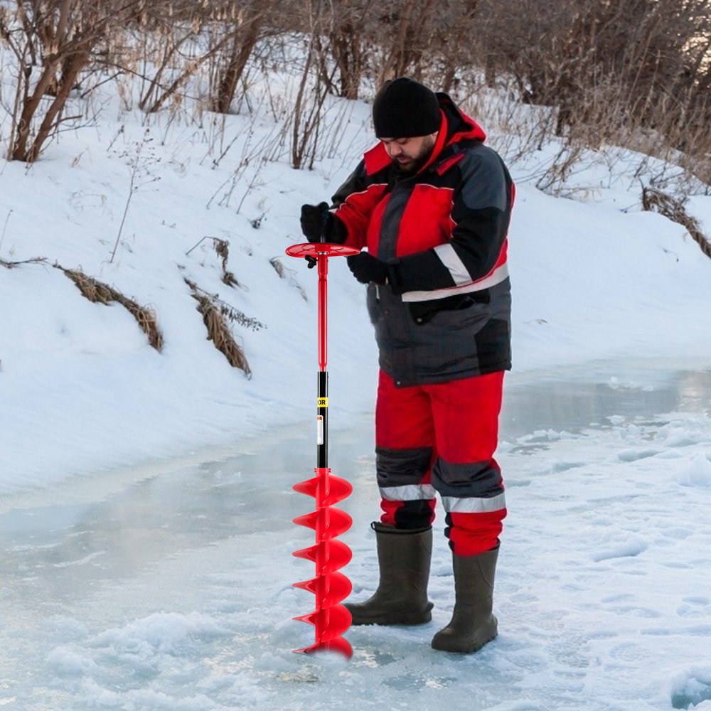 ED0507 - 6" Ice Drill Auger with Extension Rod & Sharp Blades