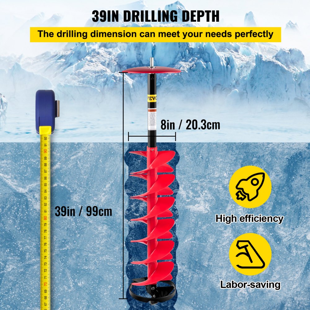 ED0509 - 39" Nylon Ice Drill Auger with 47.8" Depth Capability
