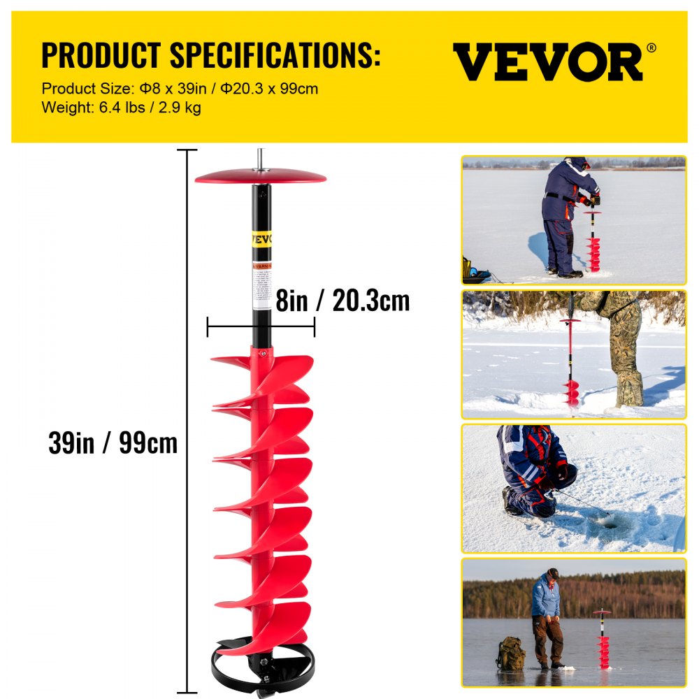 ED0509 - 39" Nylon Ice Drill Auger with 47.8" Depth Capability