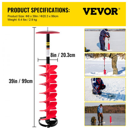 ED0509 - 39" Nylon Ice Drill Auger with 47.8" Depth Capability