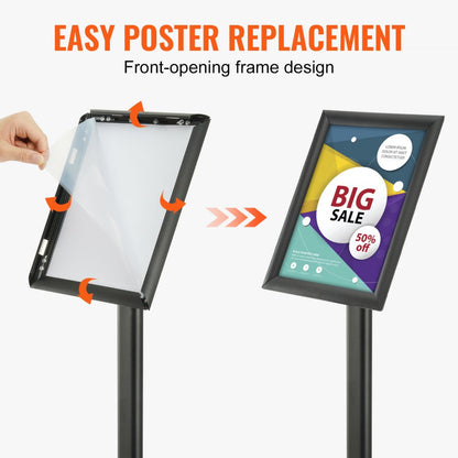 SW-04 - Durable Aluminum Sign Holder, 8.5" x 11", Adjustable Angle Display