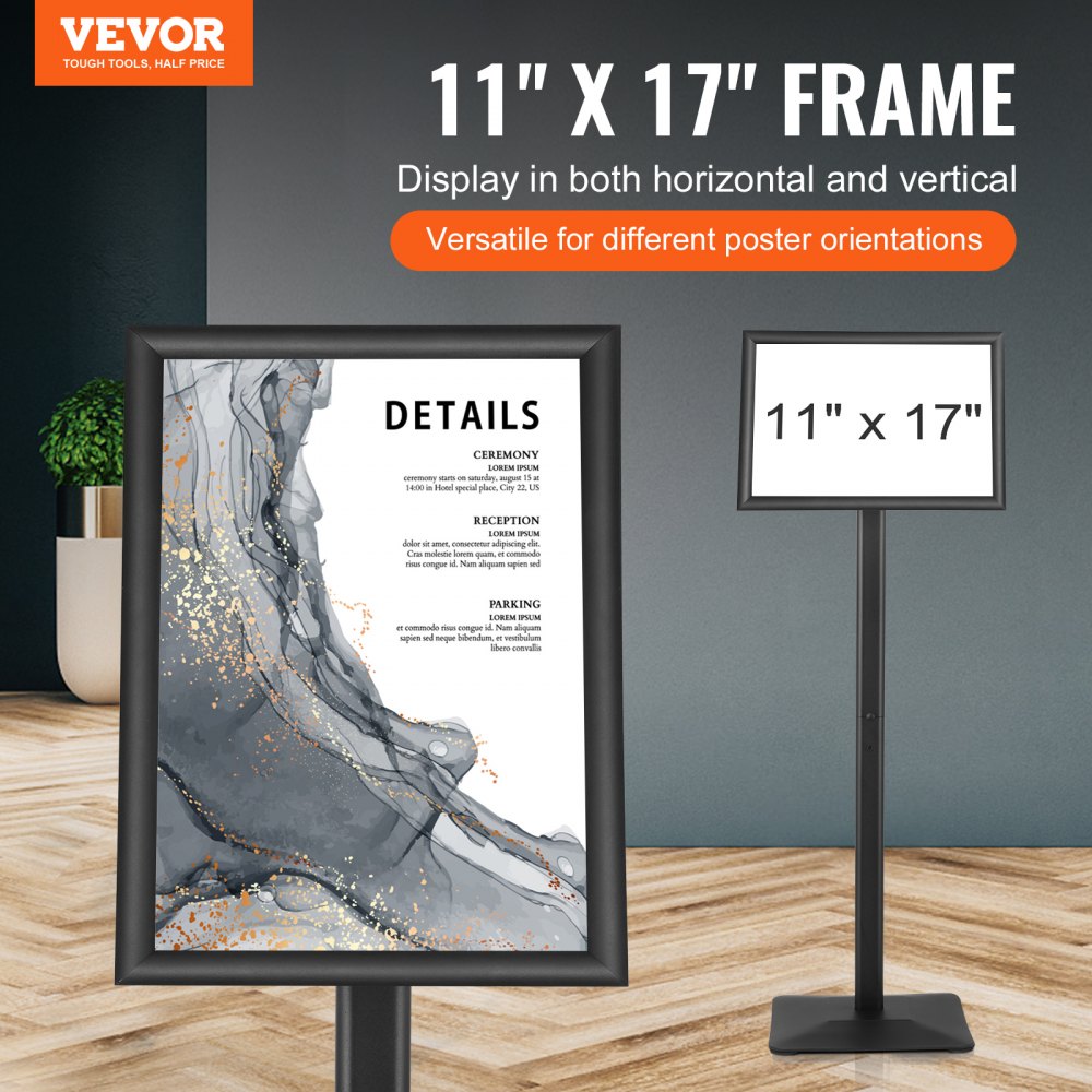 SW-05 - Adjustable 11x17 Inch VEVOR Pedestal Sign Holder for Versatile Displays