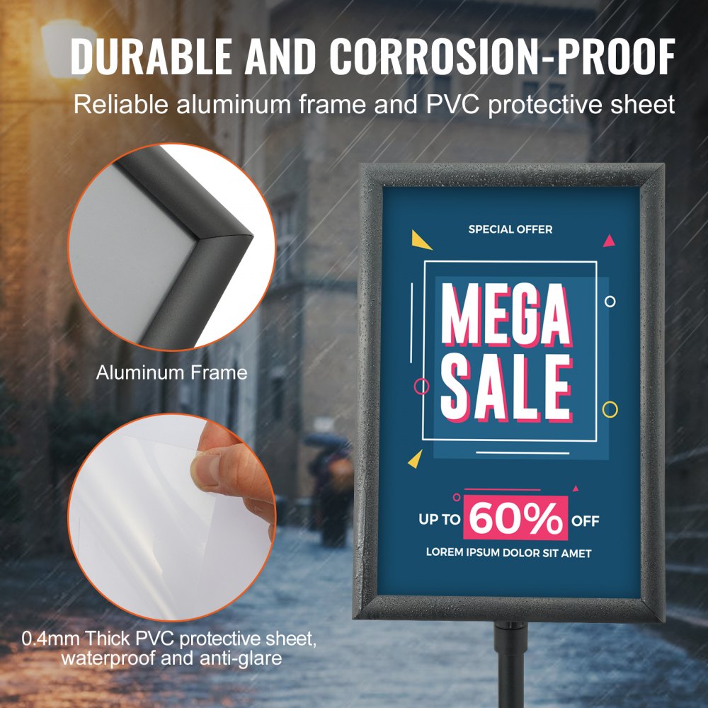 SW-05 - Adjustable 11x17 Inch VEVOR Pedestal Sign Holder for Versatile Displays