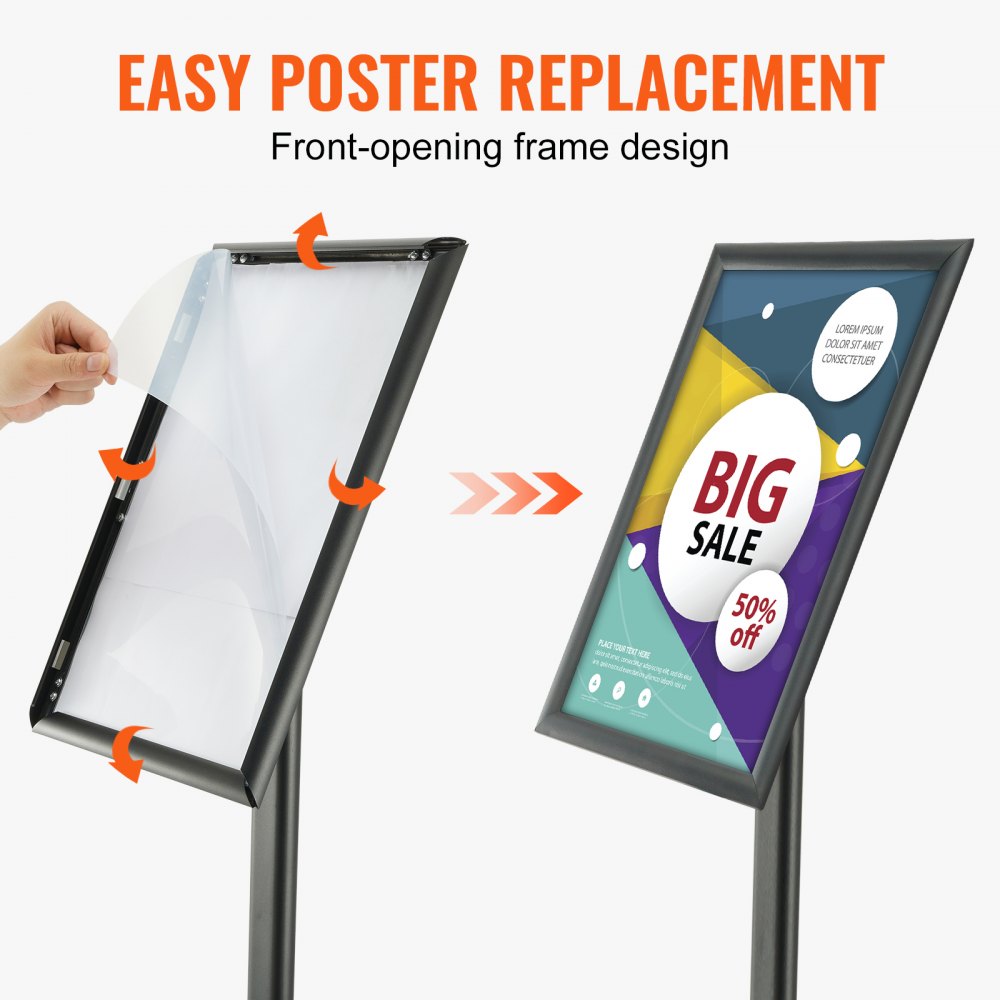 SW-05 - Adjustable 11x17 Inch VEVOR Pedestal Sign Holder for Versatile Displays