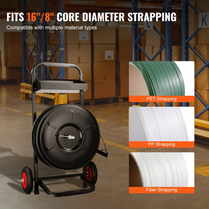 DPC200 - Durable VEVOR Strapping Cart for 8" PP/PET Rolls