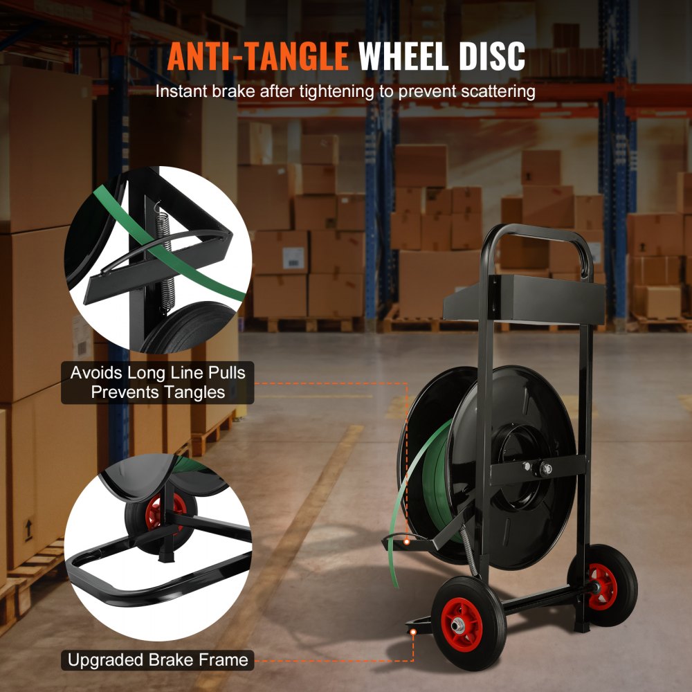DPC200 - Durable VEVOR Strapping Cart for 8" PP/PET Rolls