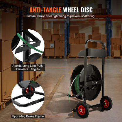 DPC200 - Durable VEVOR Strapping Cart for 8" PP/PET Rolls