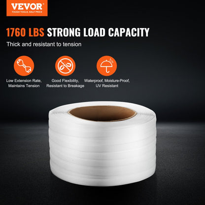 XWD500 - Durable 3/4" Woven Strapping Roll for Heavy Packing