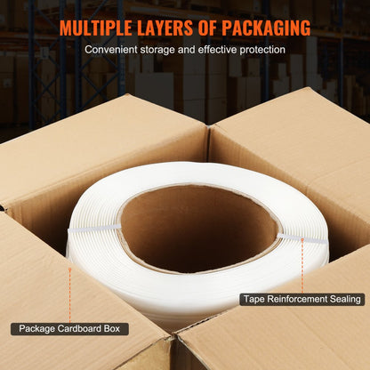 XWD500 - Durable 3/4" Woven Strapping Roll for Heavy Packing