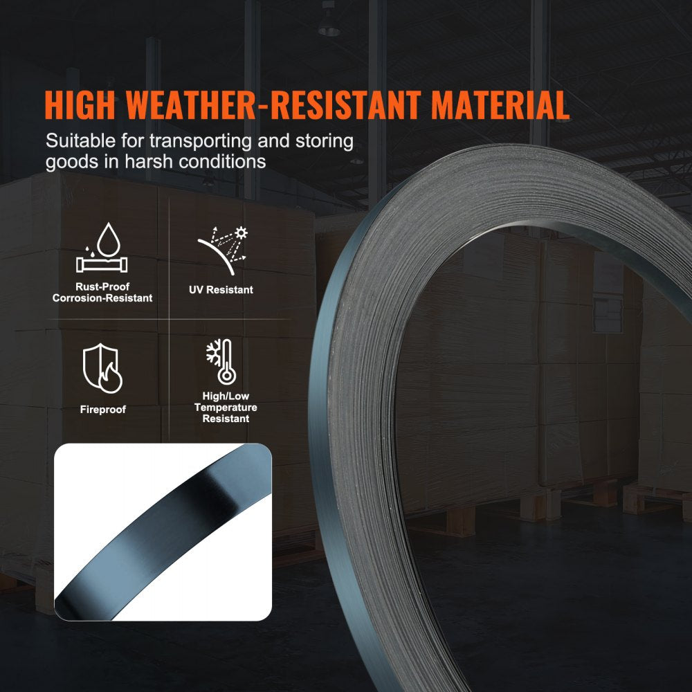 GD13036 - 1/2" Steel Strapping Roll, 330' Durable Weather-Resistant Banding