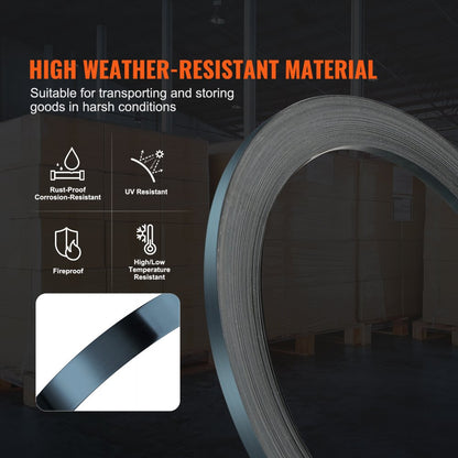 GD13036 - 1/2" Steel Strapping Roll, 330' Durable Weather-Resistant Banding