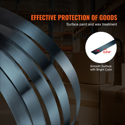 GD1905 - Heavy-Duty 3/4" Steel Strapping Roll, 1640' Length, Water-Resistant