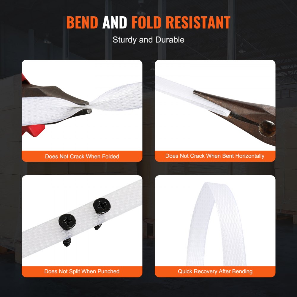 PP3000 - Durable 1/2" VEVOR Strapping Roll, 9900' Length for Heavy Packing