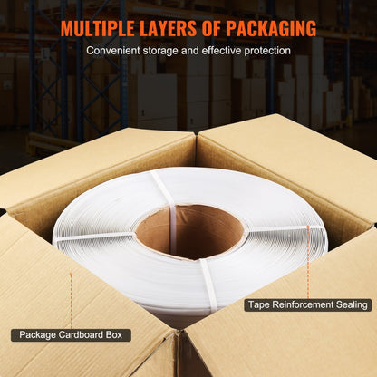 PP3000 - Durable 1/2" VEVOR Strapping Roll, 9900' Length for Heavy Packing
