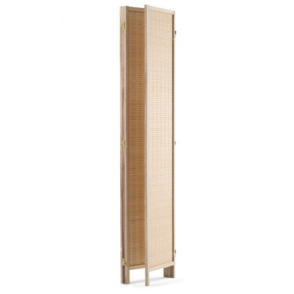 240804 - Handwoven Bamboo Room Divider with 360° Flexibility