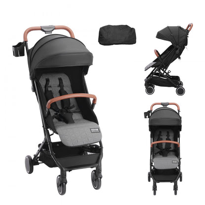 C628 - Adjustable Infant Stroller with Bassinet Mode, Black, 33 lbs
