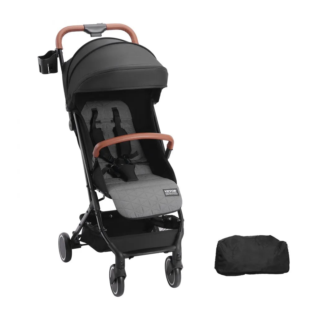 C628 - Adjustable Infant Stroller with Bassinet Mode, Black, 33 lbs
