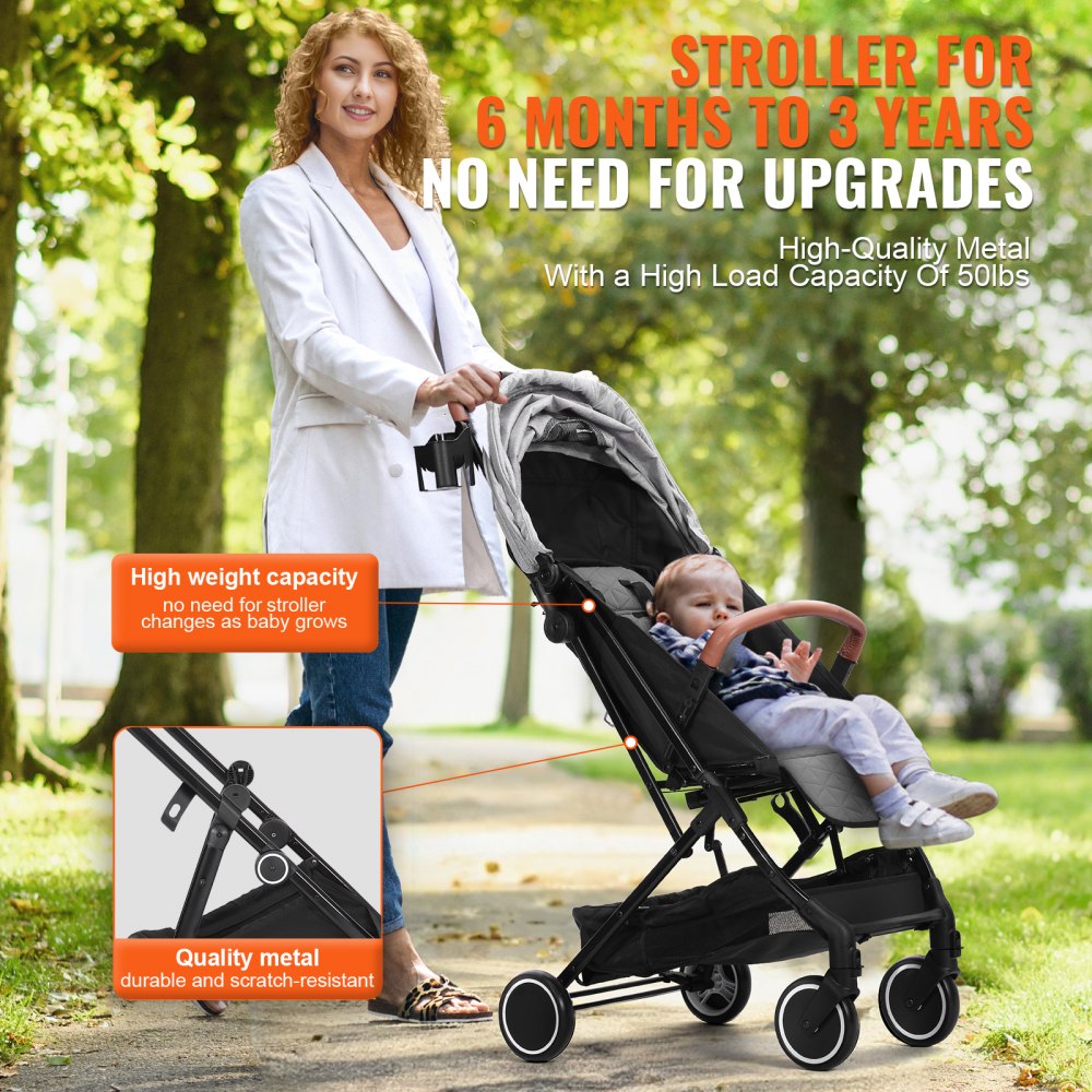 C628 - Versatile 28" VEVOR Baby Stroller with Adjustable Backrest and Cup Holder