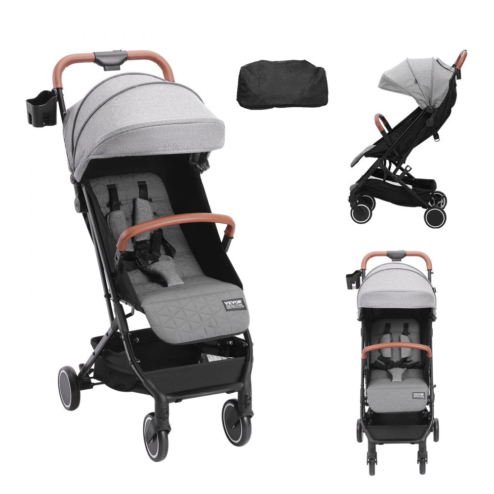 C628 - Adjustable Dark Grey Baby Stroller, Newborn to Toddler