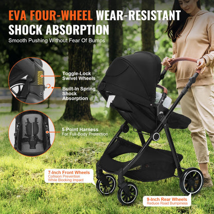 M003 - Versatile Baby Stroller, Adjustable Backrest, Compact Fold for Easy Travel