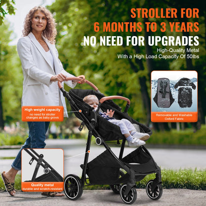 M003 - Versatile Baby Stroller, Adjustable Backrest, Compact Fold for Easy Travel