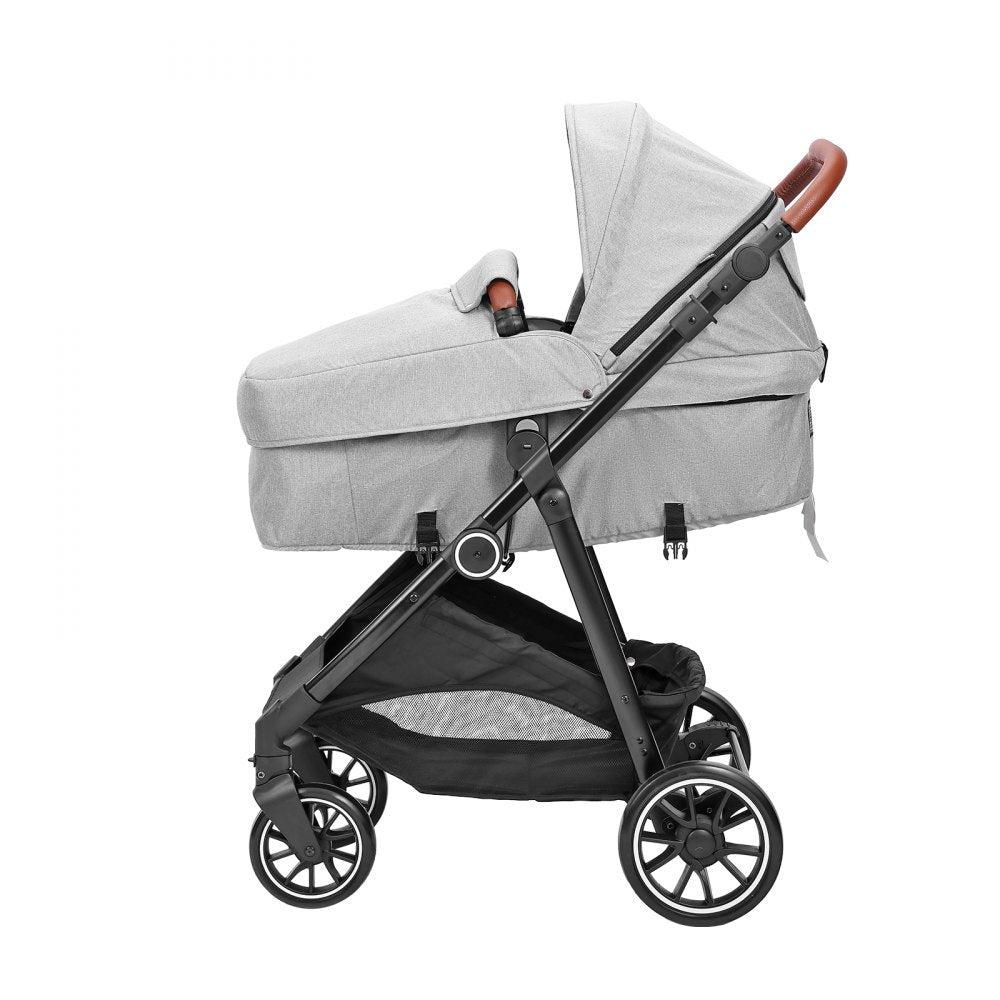 M003 - Durable Carbon Steel Baby Stroller with Bassinet & Reversible Seat