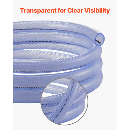 FR1-1924010-C - 10FT Clear PVC Tubing, 3/4" ID for Liquid & Gas Transport