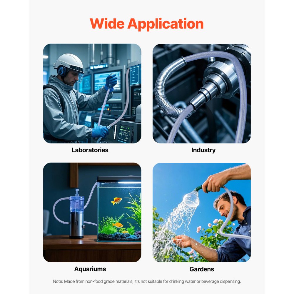 FR1-1924010-C - 10FT Clear PVC Tubing, 3/4" ID for Liquid & Gas Transport