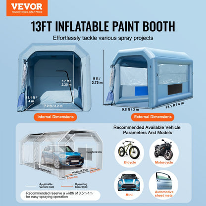 GZYJXKF04 - 13.1ft Inflatable Paint Booth for Clean & Efficient Painting
