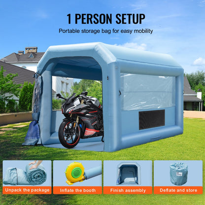 GZYJXKF04 - 13.1ft Inflatable Paint Booth for Clean & Efficient Painting