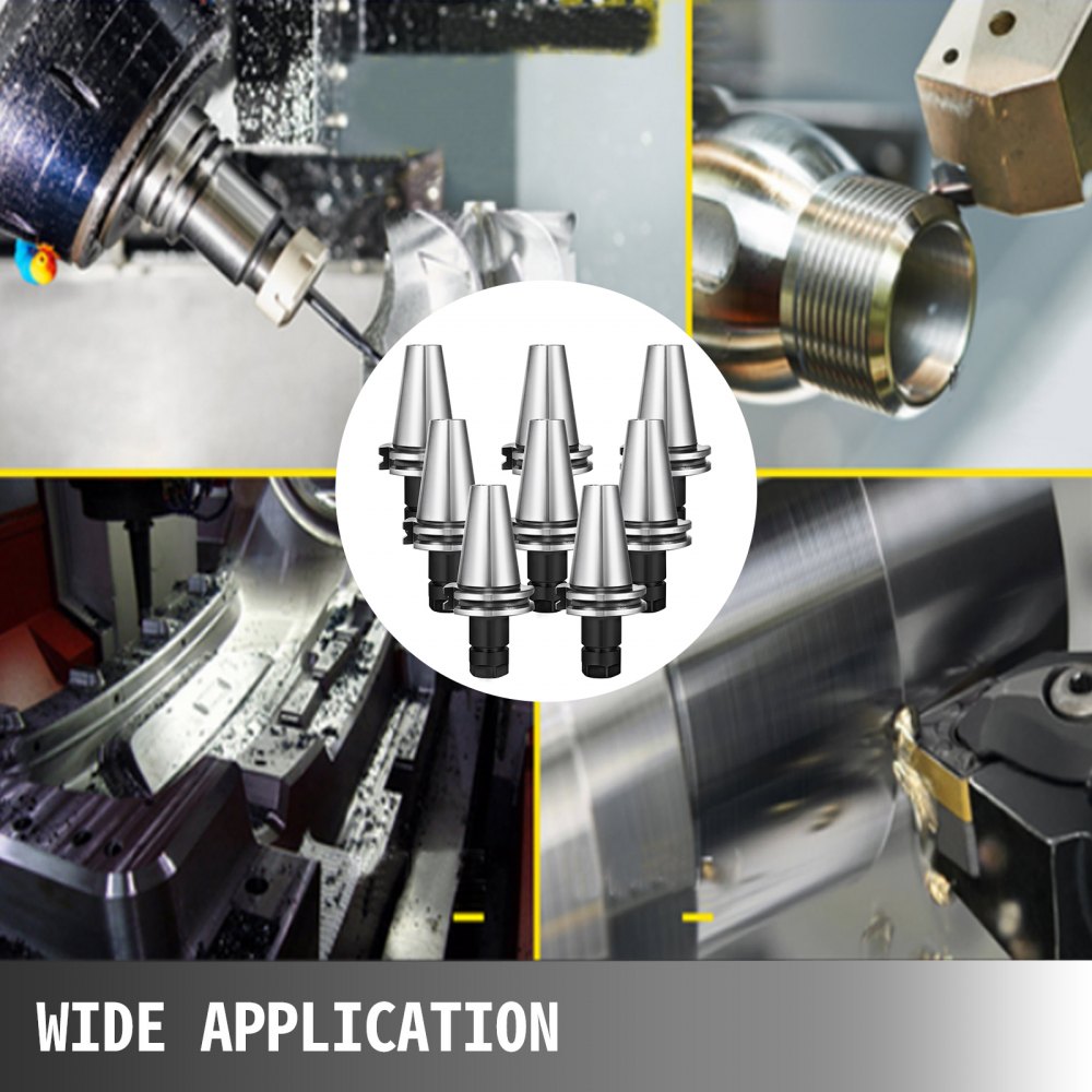 010684044253 - 8Pcs CAT40 Tool Holder Set, 70mm, Precision CNC Holders