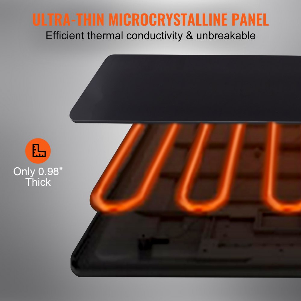 YD-302C-J-42+60S0 - 16.5" Portable Black Heating Tray with Adjustable Temperature