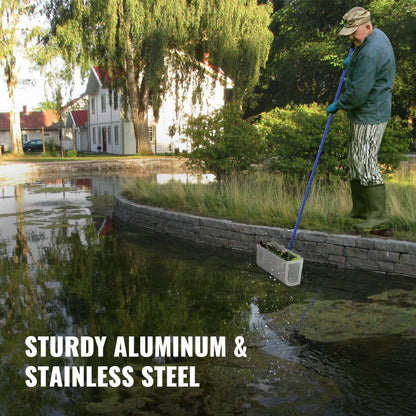 010876613353 - 165" Durable Sand Rake for Efficient Beach & Pond Cleaning