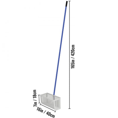 010876613353 - 165" Durable Sand Rake for Efficient Beach & Pond Cleaning