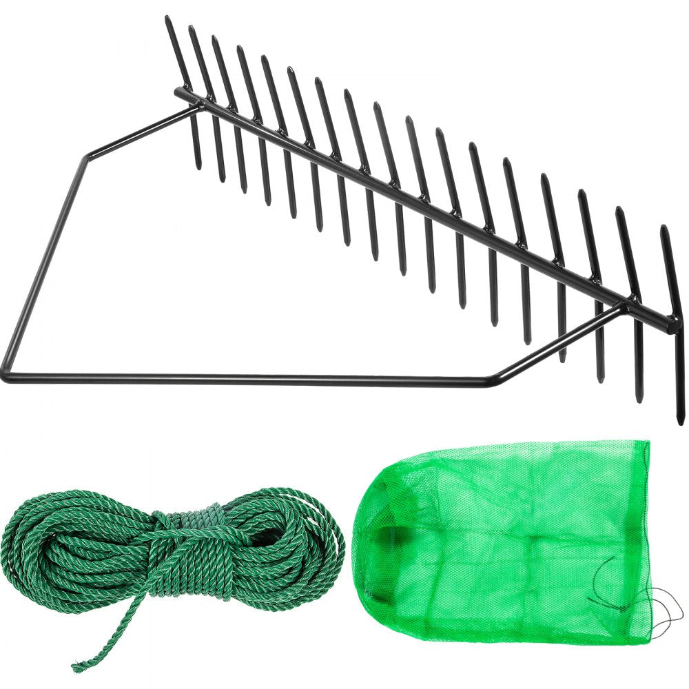 010587213974 - 32-Inch Sturdy Aquatic Weed Rake for Ponds and Lakes