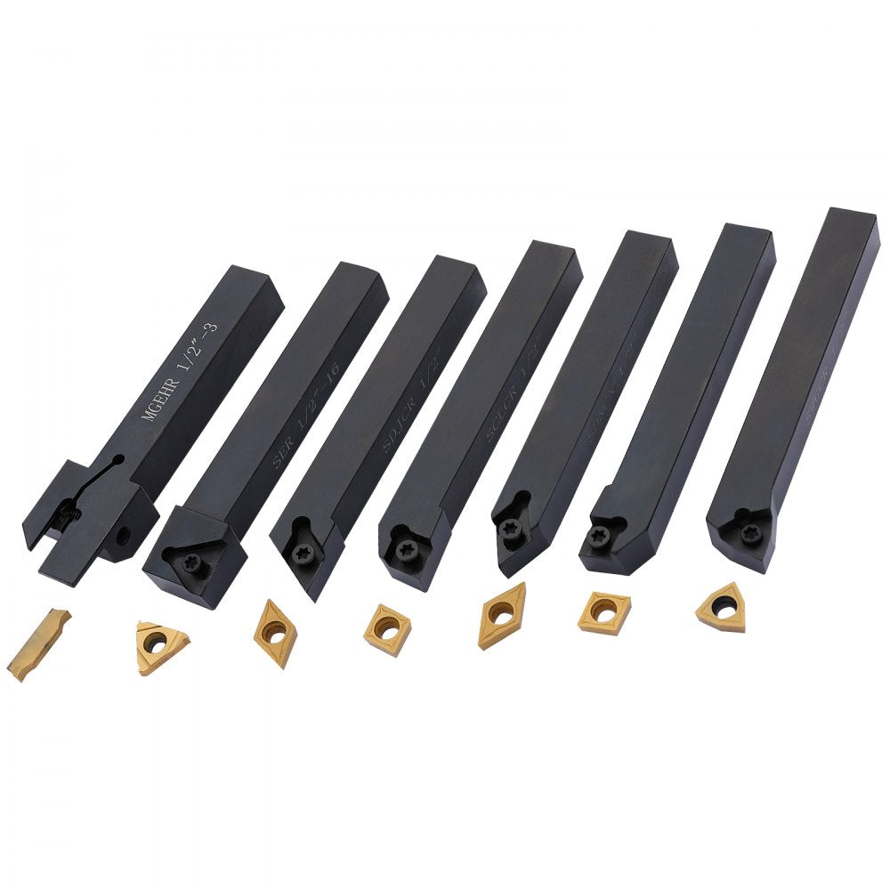 010415655061 - 7-Piece Indexable Carbide Lathe Tools for Precision Machining