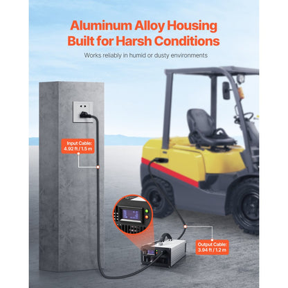 UY1200-LA3630 - 36V 30A Smart Portable Forklift Battery Charger with OLED Display