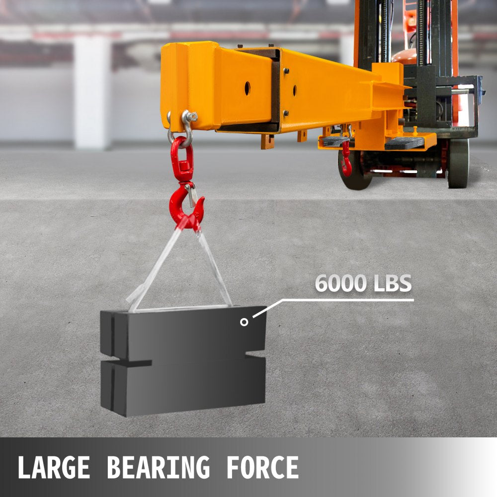 010365481709 - 6000LBS Heavy-Duty Mobile Crane with Adjustable Jib Boom