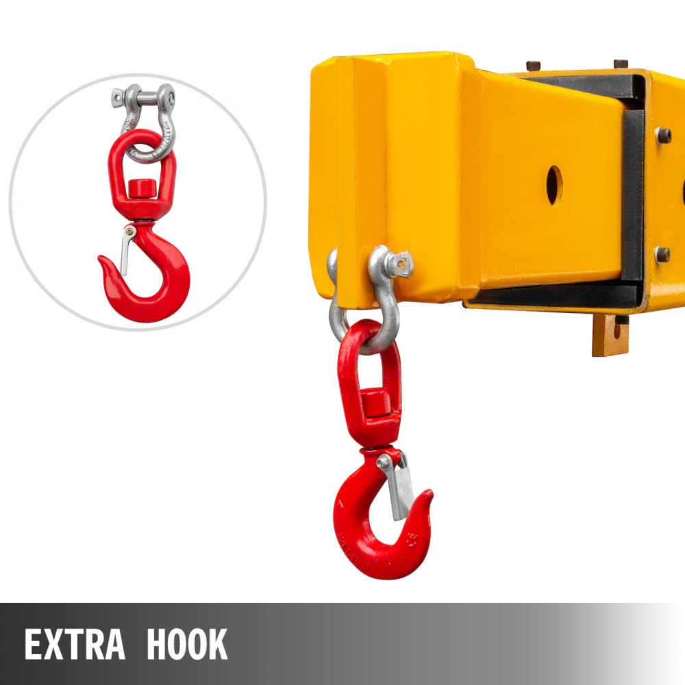 010365481709 - 6000LBS Heavy-Duty Mobile Crane with Adjustable Jib Boom