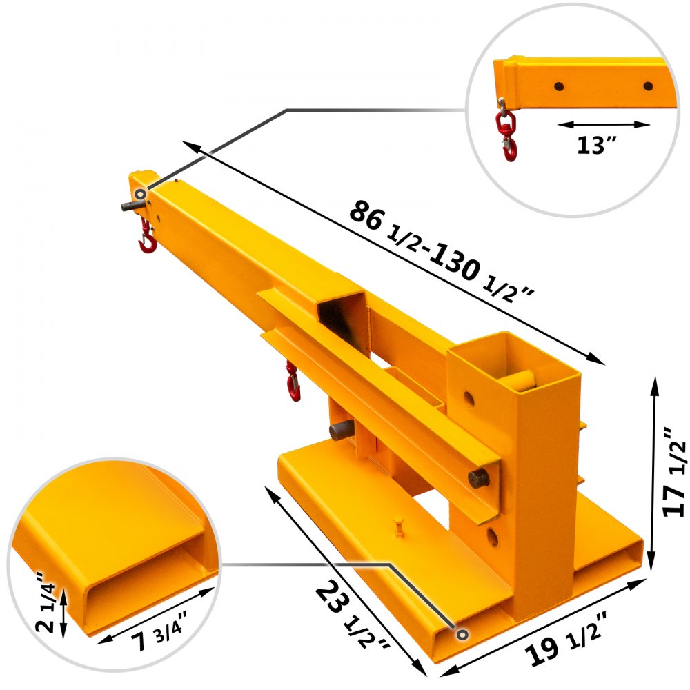 010365481709 - 6000LBS Heavy-Duty Mobile Crane with Adjustable Jib Boom