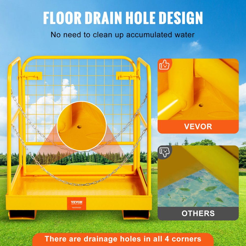 010961497870 - Heavy-Duty Safety Cage for Forklifts, 36"x36", 1200 lbs Capacity