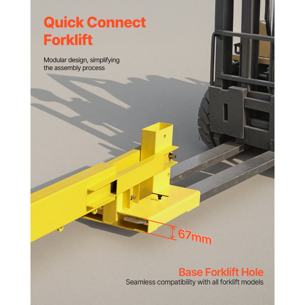 6000LBS Forklift Crane - Adjustable Dual Hook & 360° Rotate Boom