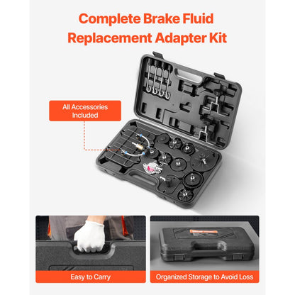 YS-058A - 12-Piece Brake Bleeder Adapter Set for Most Vehicles