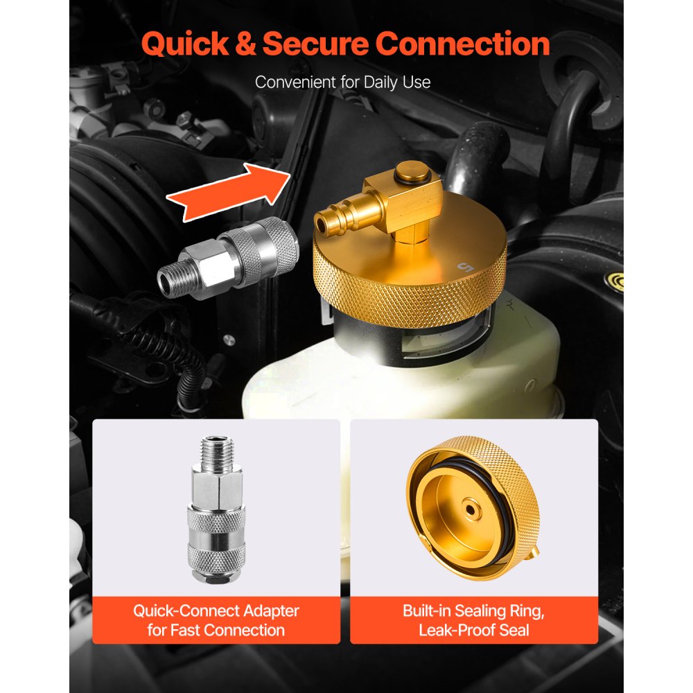 YS-0115 - 17-Piece Brake Fluid Bleeding Kit with Quick Connectors