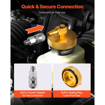 YS-0115 - 17-Piece Brake Fluid Bleeding Kit with Quick Connectors