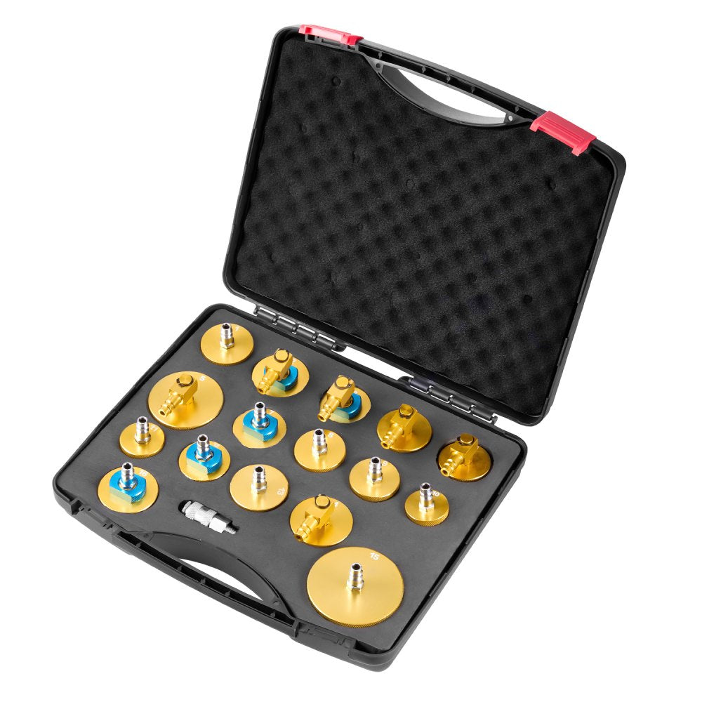 YS-0115 - 17-Piece Brake Fluid Bleeding Kit with Quick Connectors