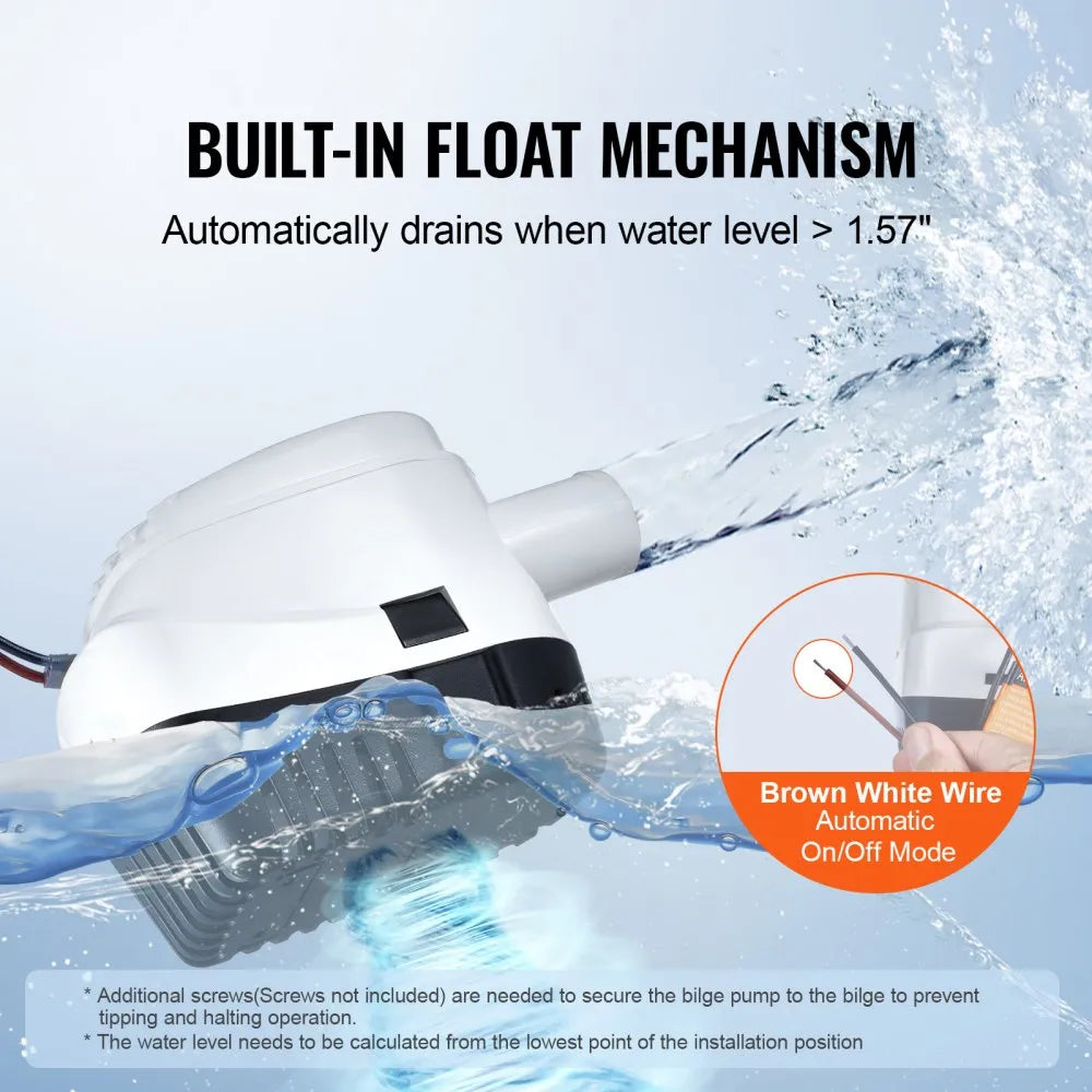 NMBP11-G1100-40-12 - 1100 GPH Automatic Bilge Pump for Boats